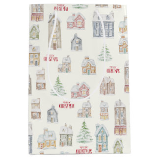 Bolsa De Regalo Mediana Cozy Christmas Winter Homes Wrapping Paper