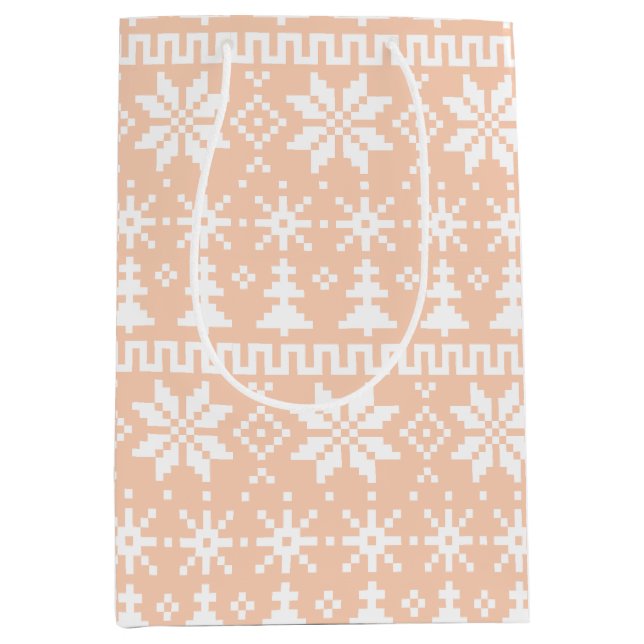 Bolsa De Regalo Mediana Cozy Fair Isle (Anverso)