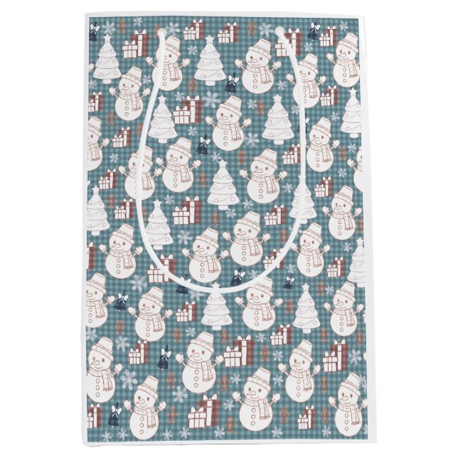 Bolsa De Regalo Mediana Cozy Whimsical Holiday  (Anverso)