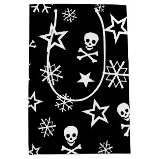 Bolsa De Regalo Mediana Cráneos y copos de nieve