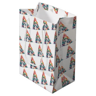 Bolsa De Regalo Mediana Crea Tu Propio Árbol de Navidad Colorido y Gatitos