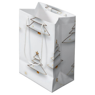 Bolsa De Regalo Mediana Crea tus propios árboles de Navidad blancos