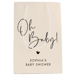 Bolsa De Regalo Mediana Cream Beige Oh Baby Modern Boho Baby Shower