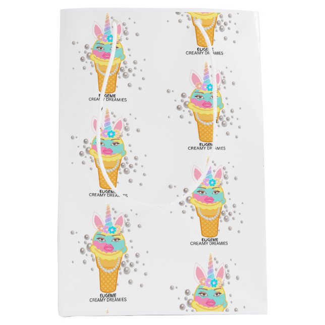 Bolsa De Regalo Mediana Creamy Dreamies Birthday Wrapping Paper (Anverso)