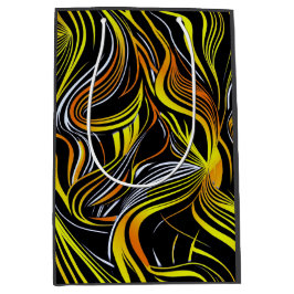 Bolsa De Regalo Mediana Creative Black, Yellow & O Seamless Abstrates