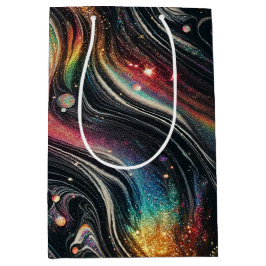 Bolsa De Regalo Mediana Creativo galáctico Holográfico Purpurina Arcoiris 