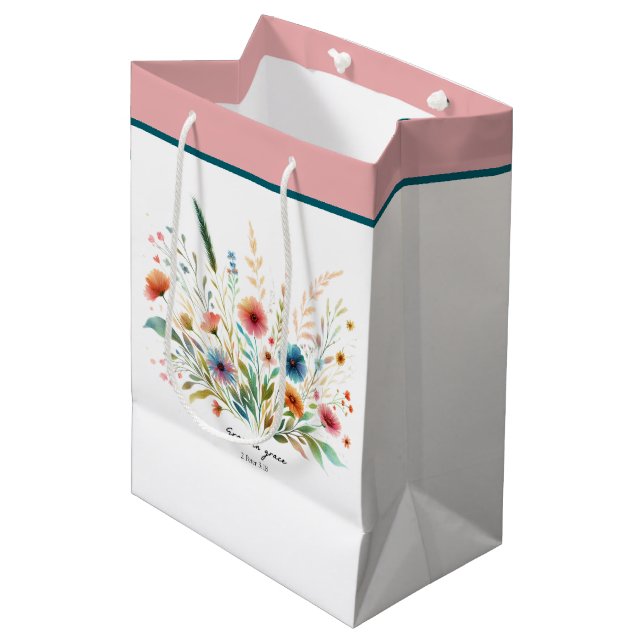 Bolsa De Regalo Mediana Crecer en la floral de Grace (Angulo Anverso)