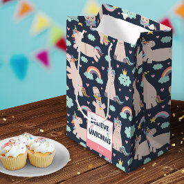 Bolsa De Regalo Mediana Creer en el chico del patrón de Chica azul y rosa 