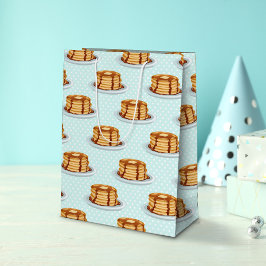 Bolsa De Regalo Mediana Crepes con jarabe de arce y patrón Polkadot