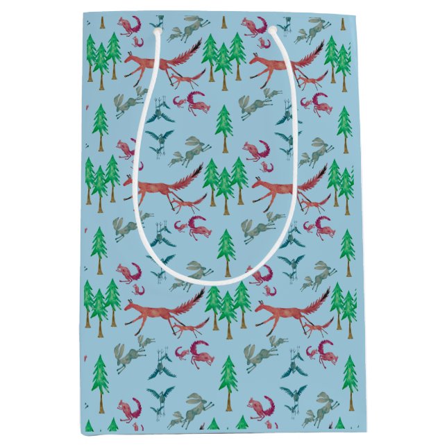 Bolsa De Regalo Mediana Criaturas del bosque (Anverso)