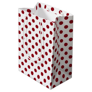 Bolsa De Regalo Mediana Crimson Red Polka Doce Círculos