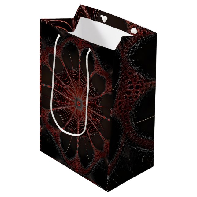 Bolsa De Regalo Mediana Crimson Web: Baile fractal con la araña de la espa (Angulo Anverso)