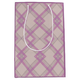 Bolsa De Regalo Mediana Crisscrossed Happy Purple & Crema, White Checks Wr