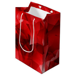 Bolsa De Regalo Mediana Cristal abstracto rojo cumpleaños texto personaliz