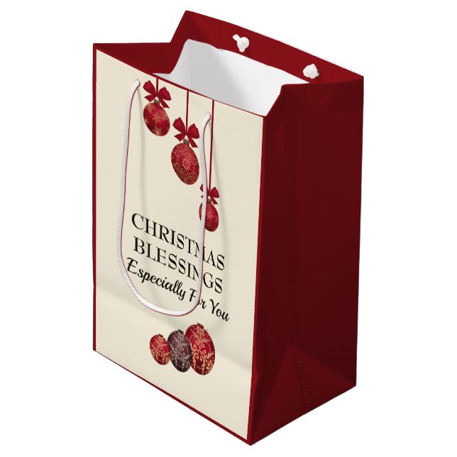 Bolsa De Regalo Mediana cristiano | JEHOVAH TE BENDIGA | Navidades Baubles (Angulo Anverso)