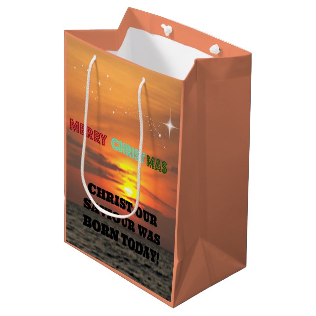 Bolsa De Regalo Mediana Cristo, nuestro salvador nació hoy (Angulo Anverso)