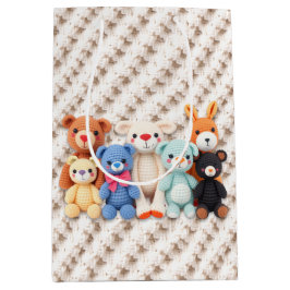 Bolsa De Regalo Mediana Crocheted Stuffed Animals Blue and Yellow