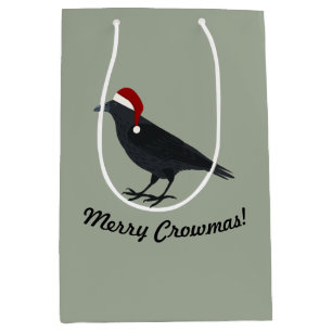 Bolsa De Regalo Mediana Crow, Navidades de Merry Crowmas
