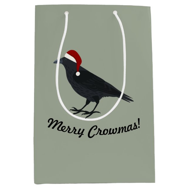 Bolsa De Regalo Mediana Crow, Navidades de Merry Crowmas (Anverso)