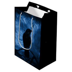 Bolsa De Regalo Mediana Crow negro con estilo de Gótico oscuro