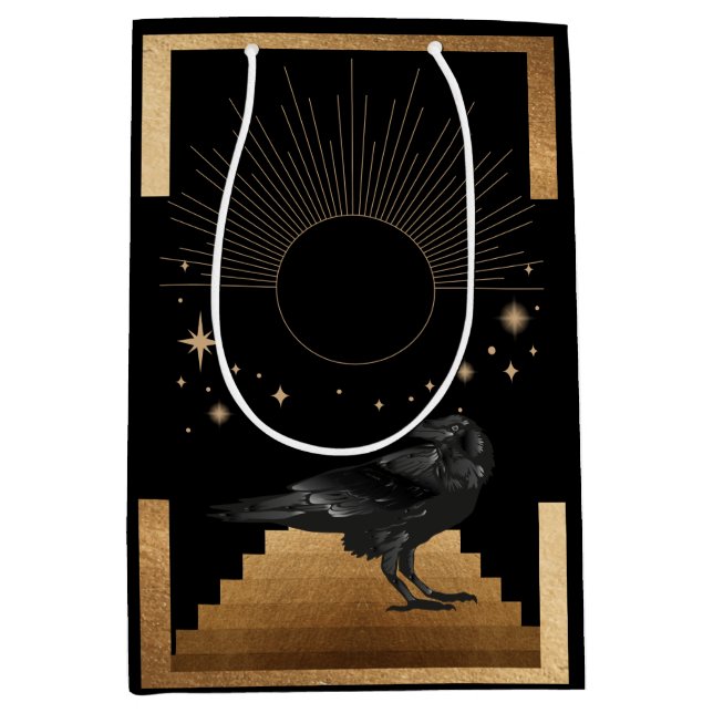 Bolsa De Regalo Mediana Crows, Blackbirds - Cumpleaños de los pájaros del  (Anverso)