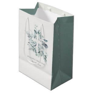 Bolsa De Regalo Mediana Cruce del follaje de eucalipto fern ruso