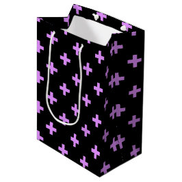 Bolsa De Regalo Mediana Cruces de Lilac Polka sobre negro