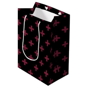 Bolsa De Regalo Mediana Cruces de polka de moras sobre negro