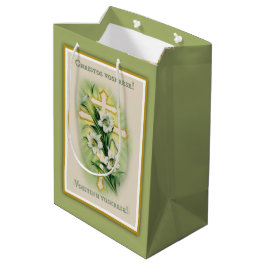 Bolsa De Regalo Mediana Cruz católica eslava bizantina del lirio de Pascha