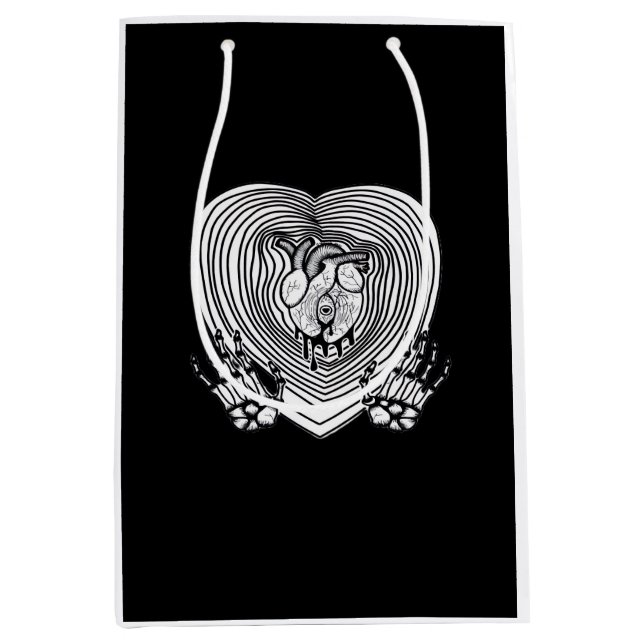 Bolsa De Regalo Mediana Crying Heart Classic - Skeleton Hands Heart (Anverso)