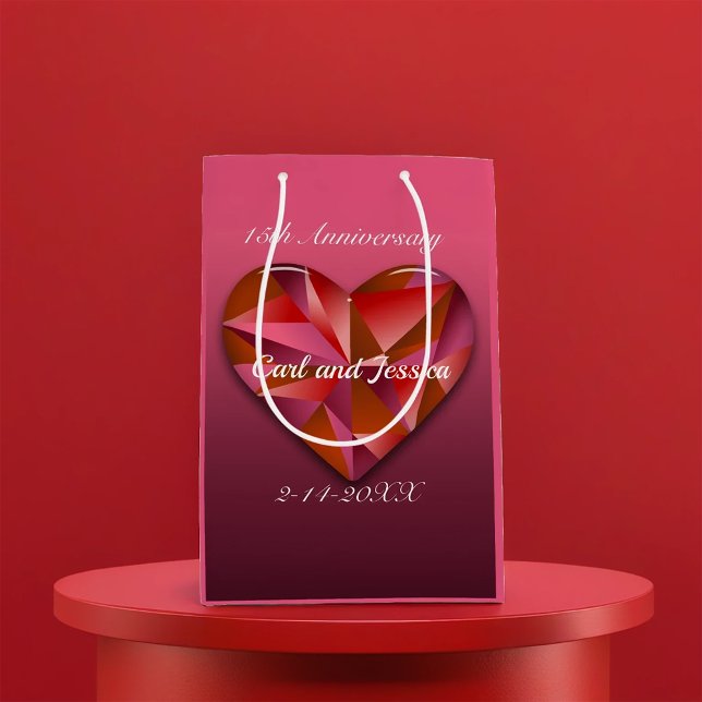 Bolsa De Regalo Mediana Crystal Heart por 15 años (Subido por el creador)