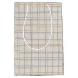 Bolsa De Regalo Mediana Cuadro de ventana costera en azul niebla y arena