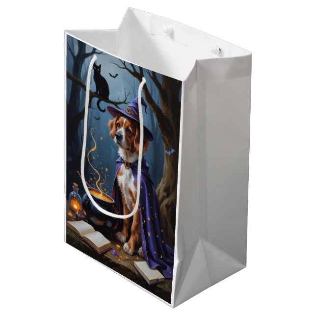 Bolsa De Regalo Mediana Cuadros de Halloween de Bouviers des Flandres (Angulo Anverso)