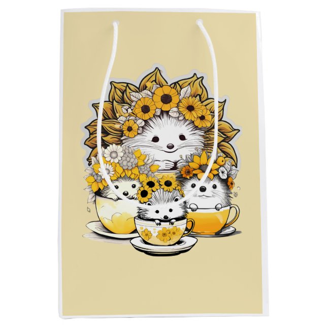Bolsa De Regalo Mediana Cualquier Edad Cute Hedgehog (Anverso)