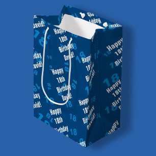 Bolsa De Regalo Mediana Cualquier edad y nombre de feliz cumpleaños person