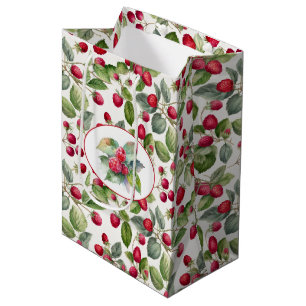Bolsa De Regalo Mediana Cubierta de frambuesas