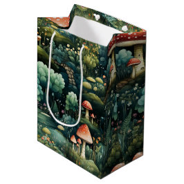 Bolsa De Regalo Mediana Cuento de hadas en Fairyland Mushroom House Naranj
