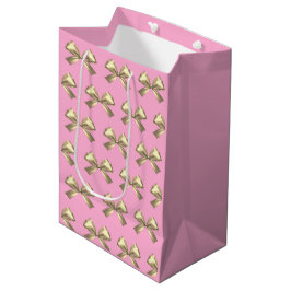 Bolsa De Regalo Mediana Cuidada Girona Rosa Gold Satin Estética Bow