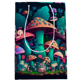 Bolsa De Regalo Mediana Cuidados elfos mágicos juegan bajo hongos bolso de