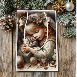 Bolsa De Regalo Mediana Cuidados Navidades gatitos