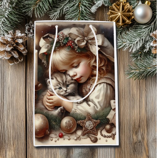 Bolsa De Regalo Mediana Cuidados Navidades gatitos (Subido por el creador)