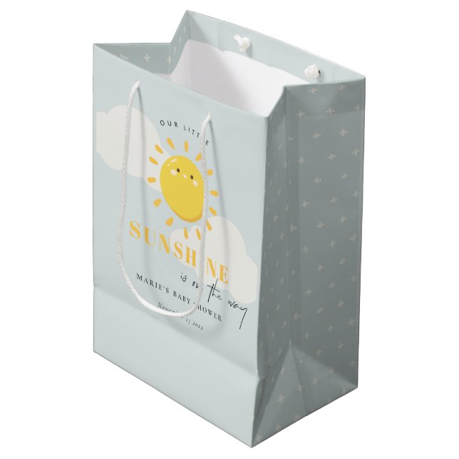 Bolsa De Regalo Mediana Cuidar nuestro pequeño Sunshine Boy Baby Shower az (Angulo Anverso)