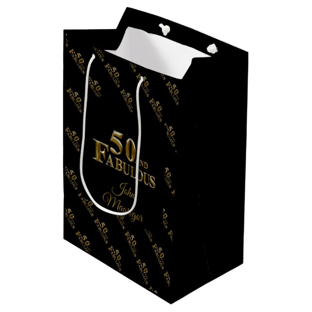 Bolsa De Regalo Mediana Cumpleaños 50  (Angulo Anverso)