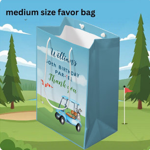 Bolsa De Regalo Mediana Cumpleaños 50 Golf Tema Par-tee Cumpleaños 