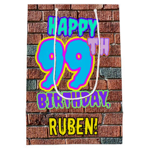 Bolsa De Regalo Mediana Cumpleaños 99: Diversión, graffiti urbano inspirad