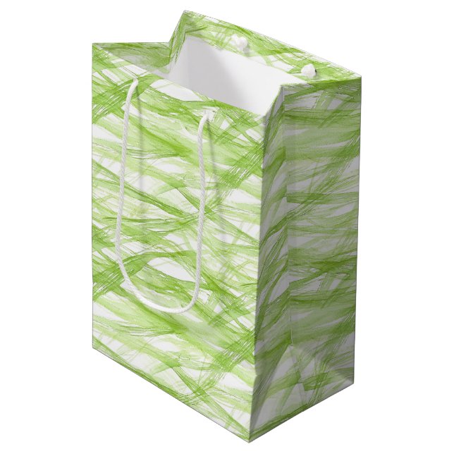 Bolsa De Regalo Mediana Cumpleaños abstracto verde lima (Angulo Anverso)