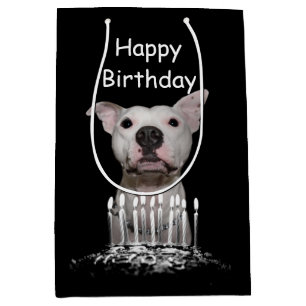 Bolsa De Regalo Mediana Cumpleaños blanco de Pitbull