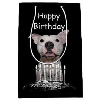 Bolsa De Regalo Mediana Cumpleaños blanco de Pitbull
