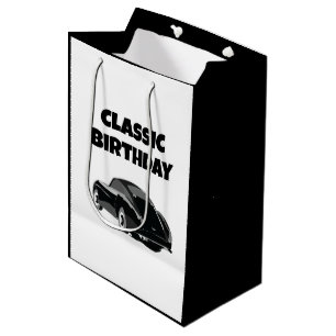 Bolsa De Regalo Mediana Cumpleaños clásico de coches de época