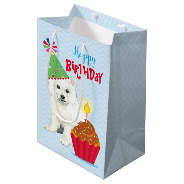 Bolsa De Regalo Mediana Cumpleaños Cupcake Eskie (Angulo Anverso)